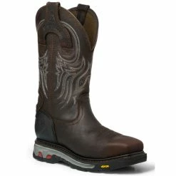 Budget ✔️ Justin Men's Warhawk Waterproof Work 🥾 Boots - Composite Toe Brown 🤩