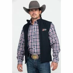 Wholesale 🧨 Justin Men's Black Laminated Softshell Bonded Vest 🛒