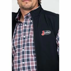 Wholesale 🧨 Justin Men's Black Laminated Softshell Bonded Vest 🛒 -Justin Shop unnamed file 804