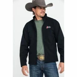 Cheap ⌛ Justin Men's Black Laminated Softshell Bonded Jacket 😉