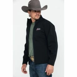 Cheap ⌛ Justin Men's Black Laminated Softshell Bonded Jacket 😉 -Justin Shop unnamed file 809