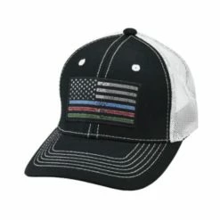 Flash Sale ⌛ Justin Men's Front Line Flag Patch Mesh-Back Ball Cap Black 😀