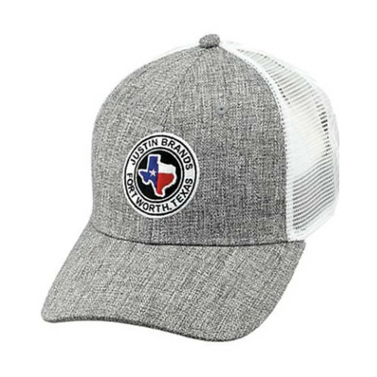 Budget ๐ Justin Men's Heather Grey Fort Worth Texas Logo Patch Mesh-Back Ball Cap ๐ 3 Budget ๐ Justin Men's Heather Grey Fort Worth Texas Logo Patch Mesh-Back Ball Cap ๐