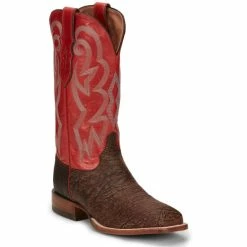 Hot Sale 😉 Justin Men's Mingus Walnut Western 🥾 Boots - Broad Square Toe Tan 😀