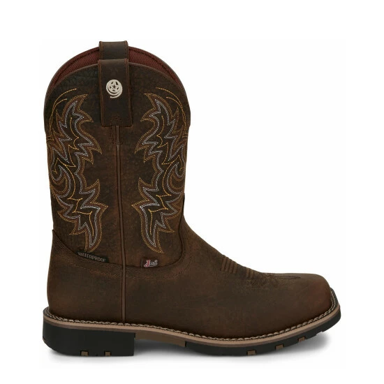 New ๐ฅ Justin Men's Fireman Brown Western ๐ฅพ Boots - Square Toe ๐ 4 New ๐ฅ Justin Men's Fireman Brown Western ๐ฅพ Boots - Square Toe ๐ - Image 2