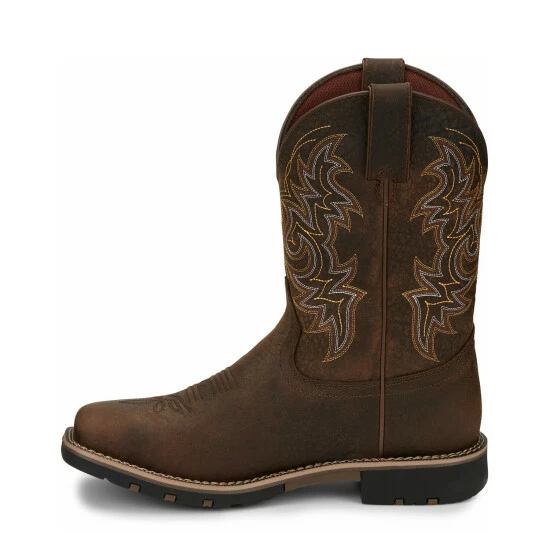 New ๐ฅ Justin Men's Fireman Brown Western ๐ฅพ Boots - Square Toe ๐ 5 New ๐ฅ Justin Men's Fireman Brown Western ๐ฅพ Boots - Square Toe ๐ - Image 3