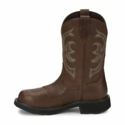 Deals 🧨 Justin 👩 Women's Wanette Waterproof Western Work 🥾 Boots - Steel Toe Brown 💯 -Justin Shop unnamed file 904