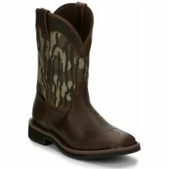 Best Sale ๐ Justin Men's Trekker Waterproof Western Work ๐ฅพ Boots - Soft Toe Brown โค๏ธ