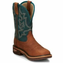 Best Pirce 👏 Justin Men's Resistor Western Work 🥾 Boots - Composite Toe Russett 🎁