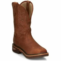 Top 10 👍 Justin Men's Resistor Waterproof Western Work 🥾 Boots - Soft Toe Russett 👏