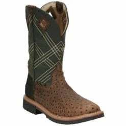 New 🧨 Justin Men's Dalhart Waterproof Western Work 🥾 Boots - Nano Composite Toe Brown 🌟