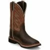 Promo 👍 Justin Men's Dalhart Waterproof Western Work 🥾 Boots - Soft Toe Brown 😀